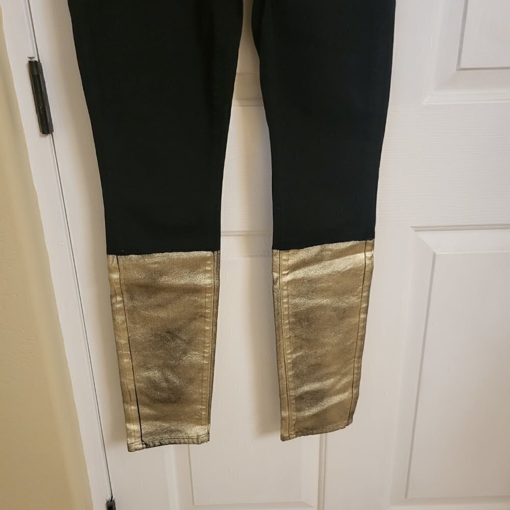 Paige Black Gold Coated Verdugo Skinny Jeans SIZE:27 NWT - Picture 8 of 9